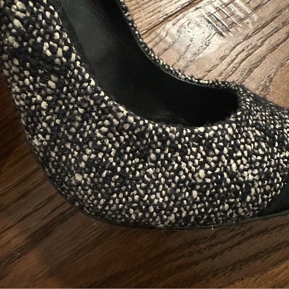 Jean Michel Cazabat high heels 39.5 pointed toe Elda black suede tweed pump - Picture 9 of 9